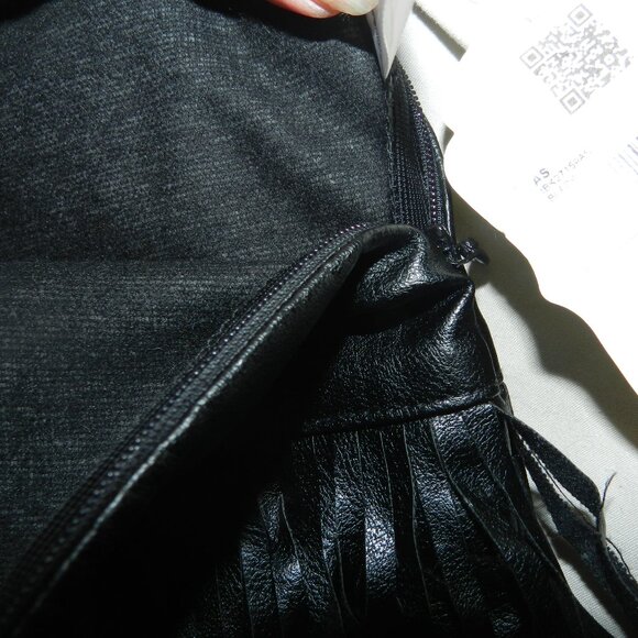 Black fringe leather skirt double layers Black by Altar'd State 🆕FAST⌚📦🏃💨🚚 - Picture 11 of 16